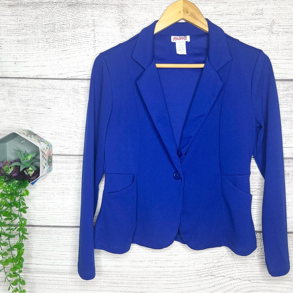 Madrag Royal Blue Cropped BlazerJacket Size Large